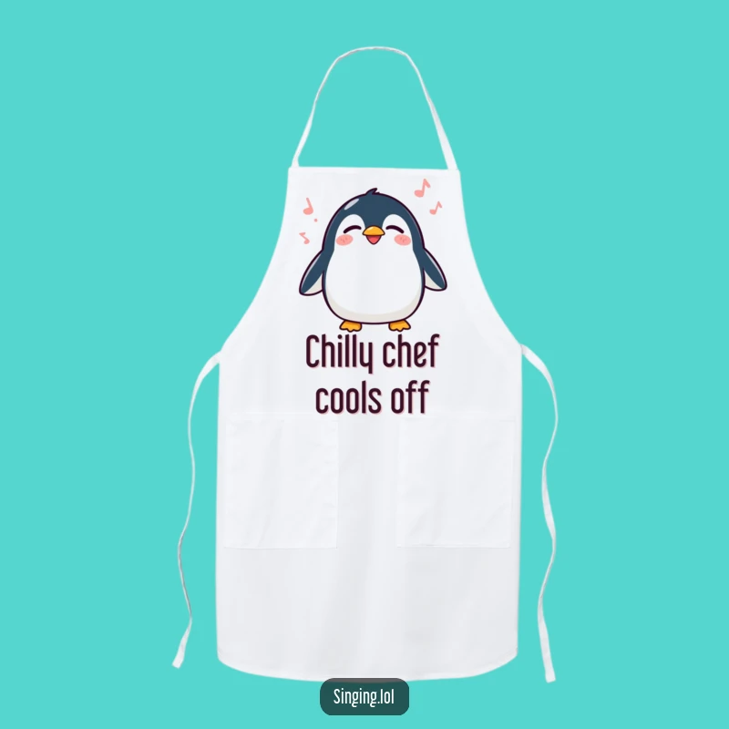 Funny Penguin Singing Apron - Cute Kitchen Wear for Joyful Cooks