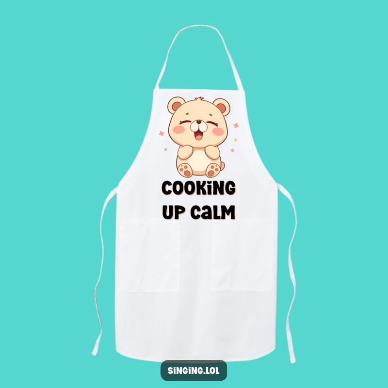 Funny Happy Bear Hummer Apron - Kitchen Calm Accessory