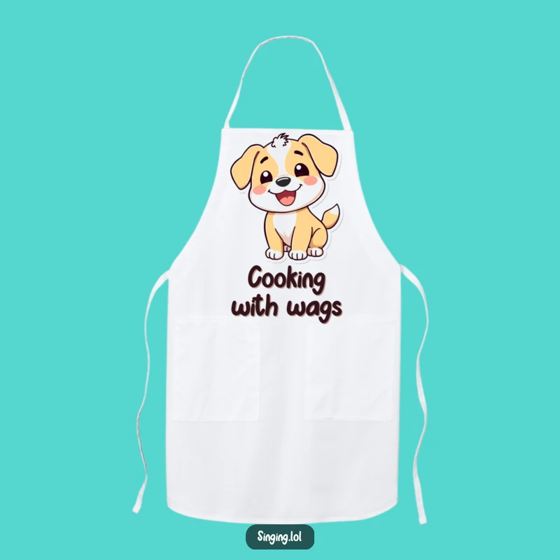 Funny Puppy Wagging Tail Apron: Cook with Happy Paws!
