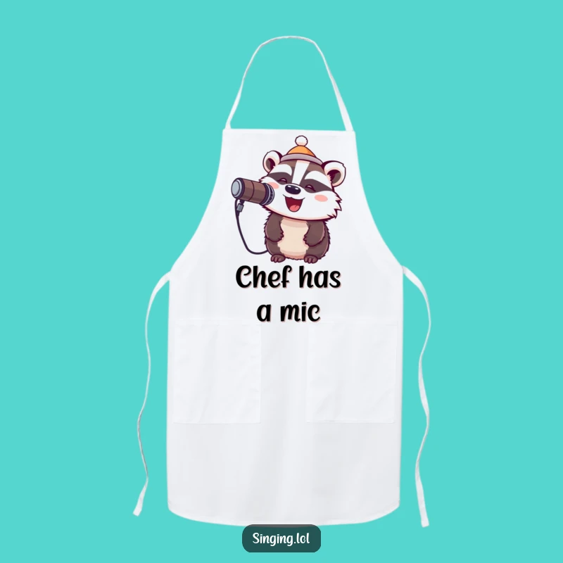 Funny Badger Rockstar Apron: Cook to the Beat!