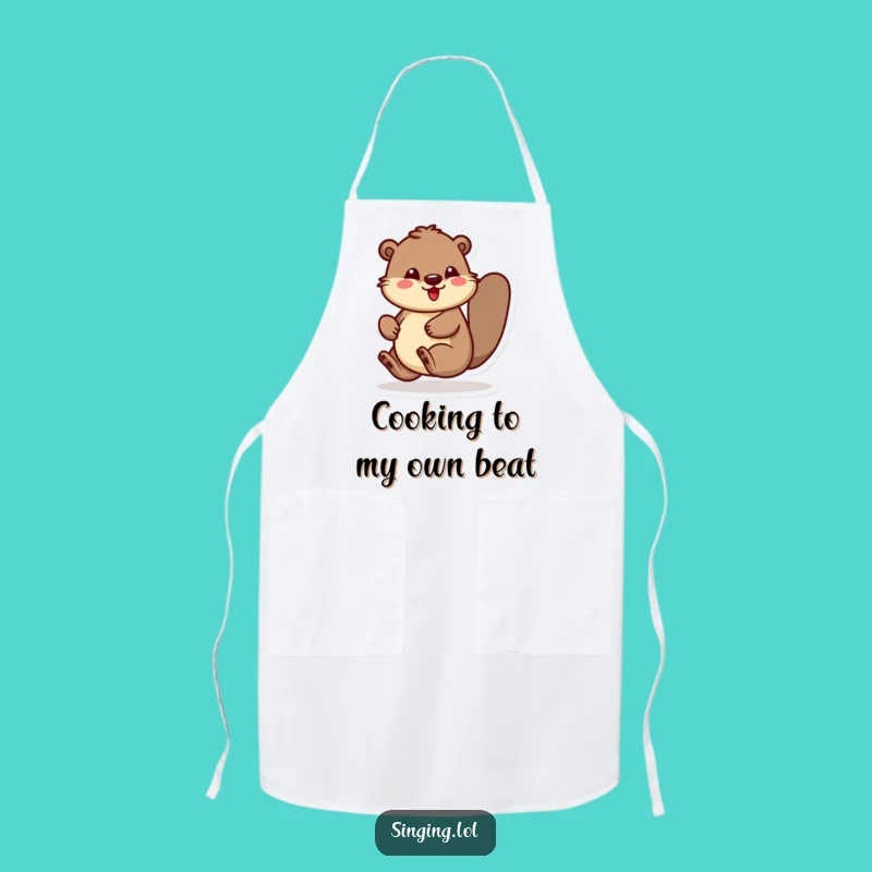 Funny Bouncing Beaver Apron: Hilarious Kitchen Wear for the Chef Who Loves to Dance