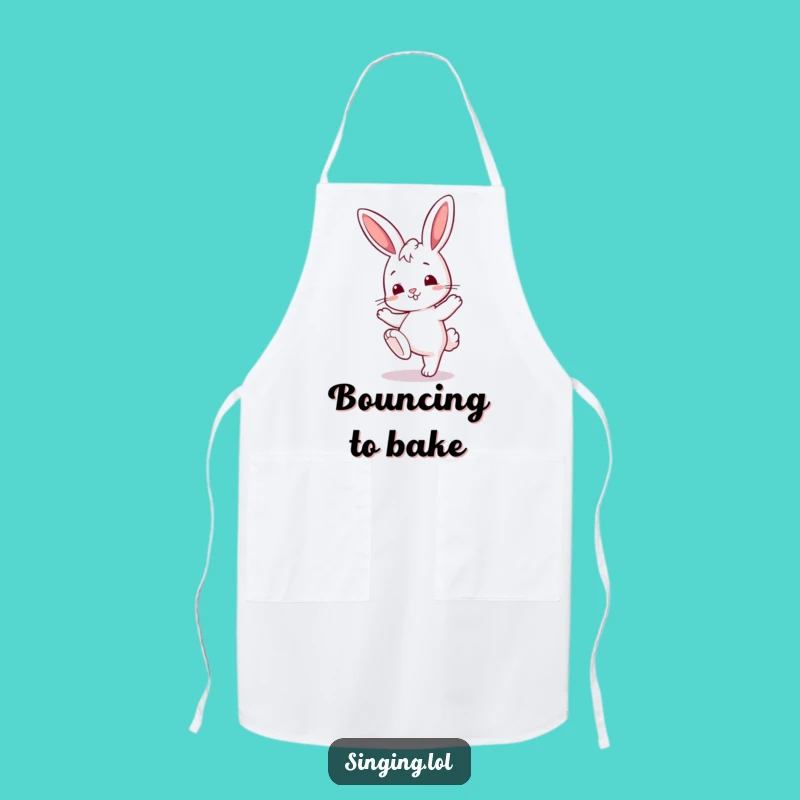 Funny Bunny Tapping Foot Apron - Kitchen Rhythm & Cute Chef Gift