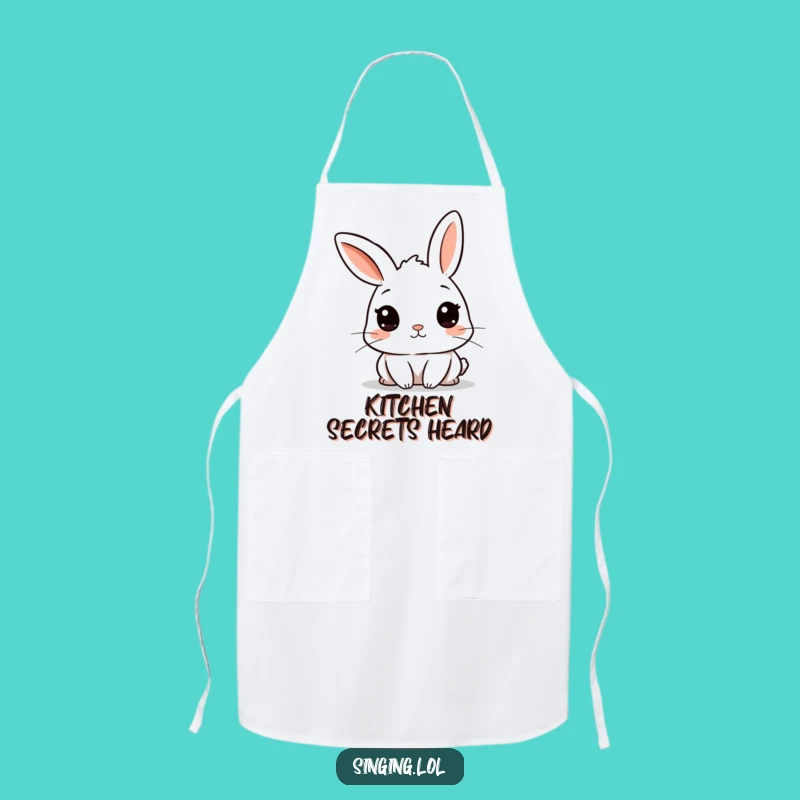 Funny Curious Rabbit Apron: Kitchen Eavesdropper, Practical Funny Gift