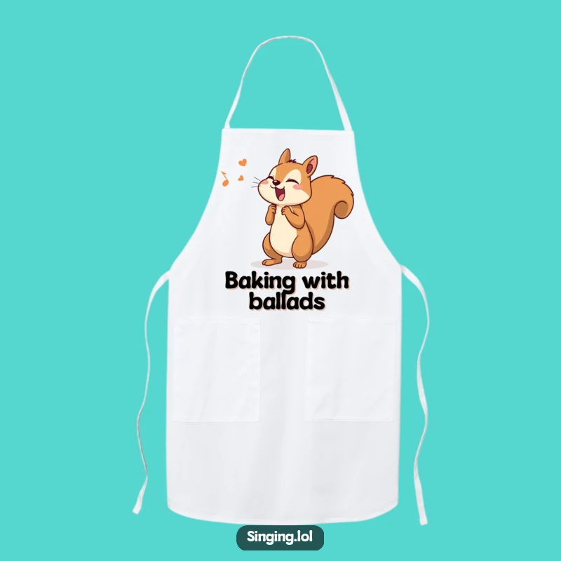 Funny Determined Squirrel Singer Apron - Kitchen Concert Accessory