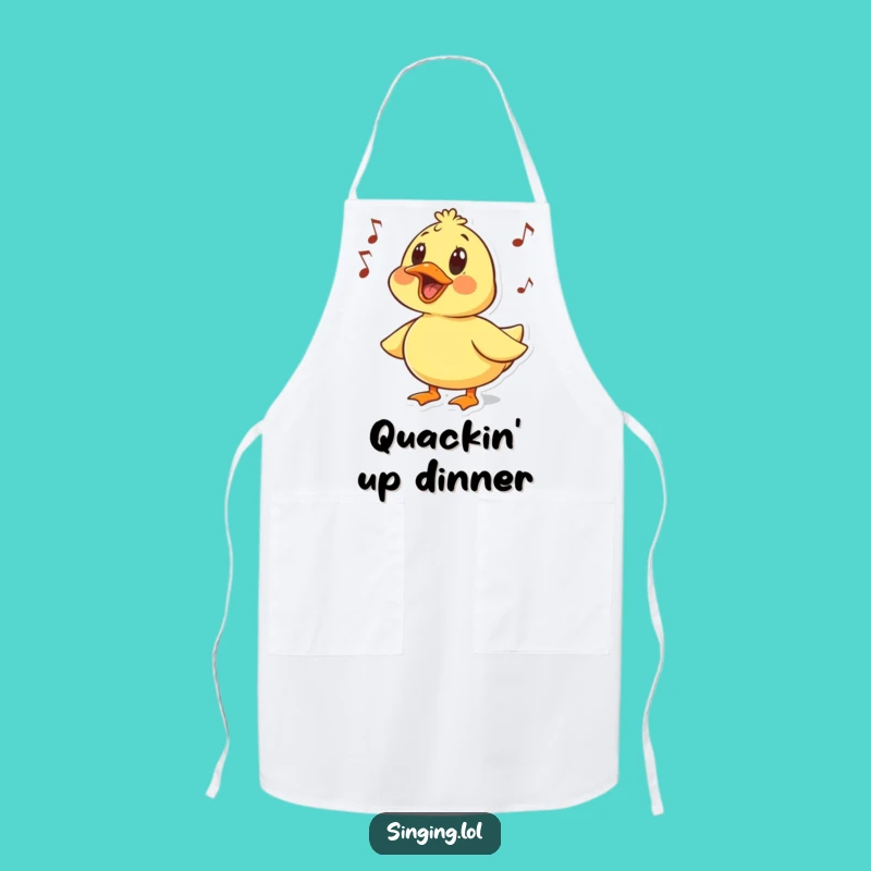 Funny Duck Apron: Surprised Chef Character, Kitchen Melody Fun