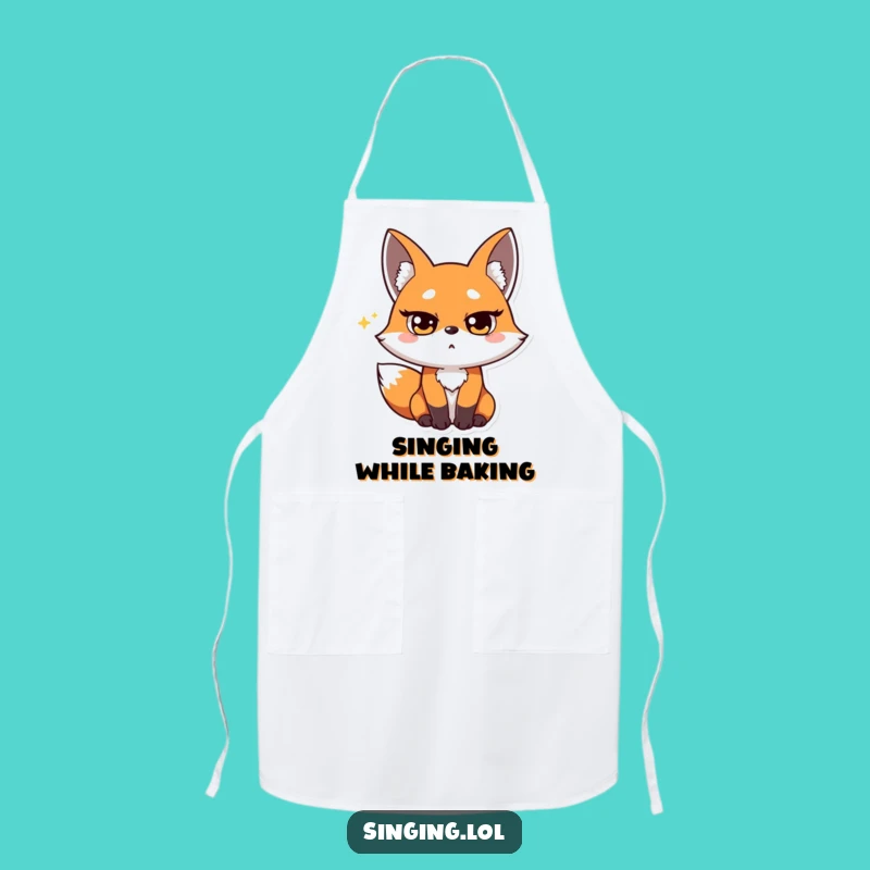 Funny Fox Opera Singer Apron - Cook with Dramatic Flair