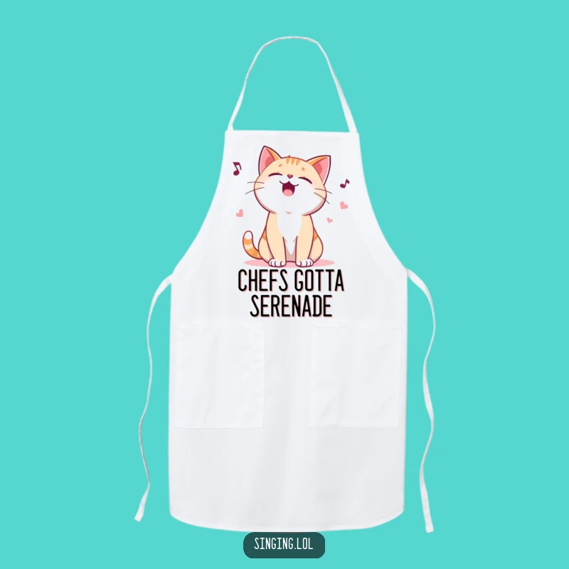 Funny Giggling Cat Ballad Apron - Hilarious Kitchen Chef Cat Gift