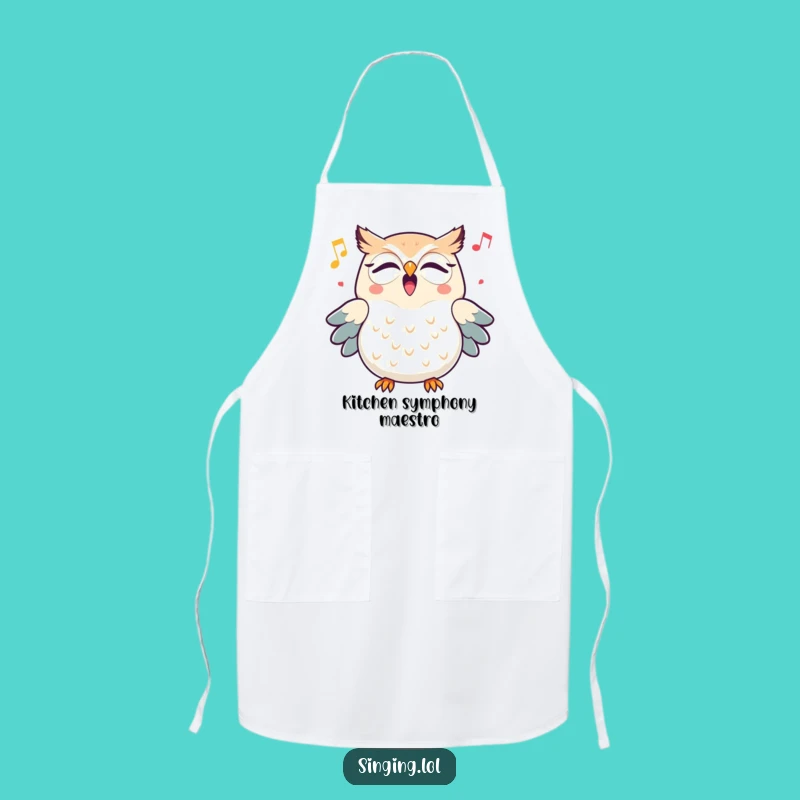 Funny Owl Hooting Melody Apron - Kitchen Maestro's Hilarious Song Gift