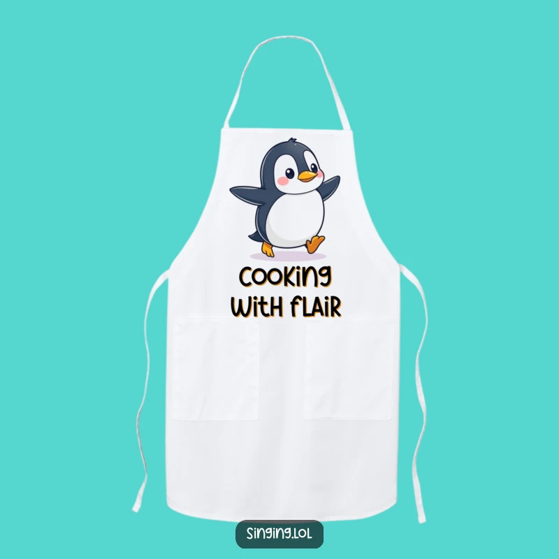 Funny Penguin Tapping Feet Apron: Cook Up Laughs with This Hilarious Kitchen Wear