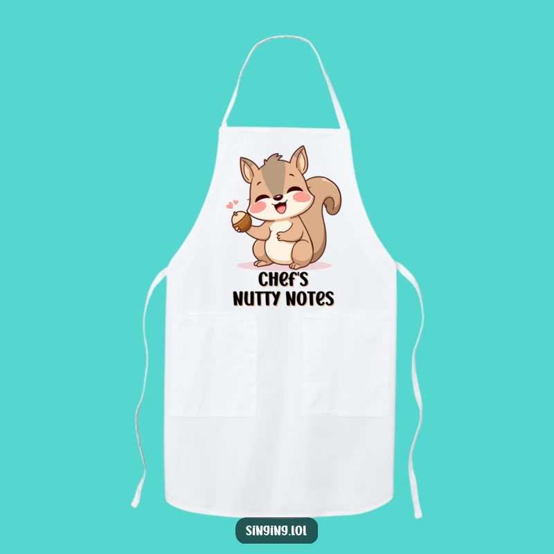 Funny Singing Squirrel Apron: Chef's Nutty Performance Kitchen Wear, Gift