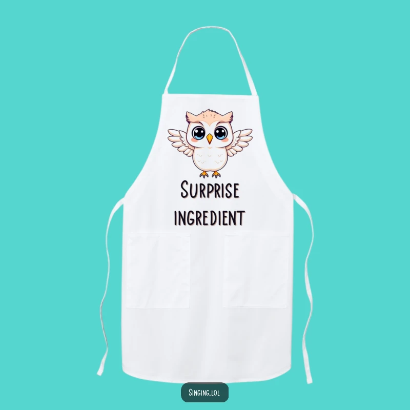 Funny Surprised Owl Apron: Kitchen Shock-er, Practical Funny Gift