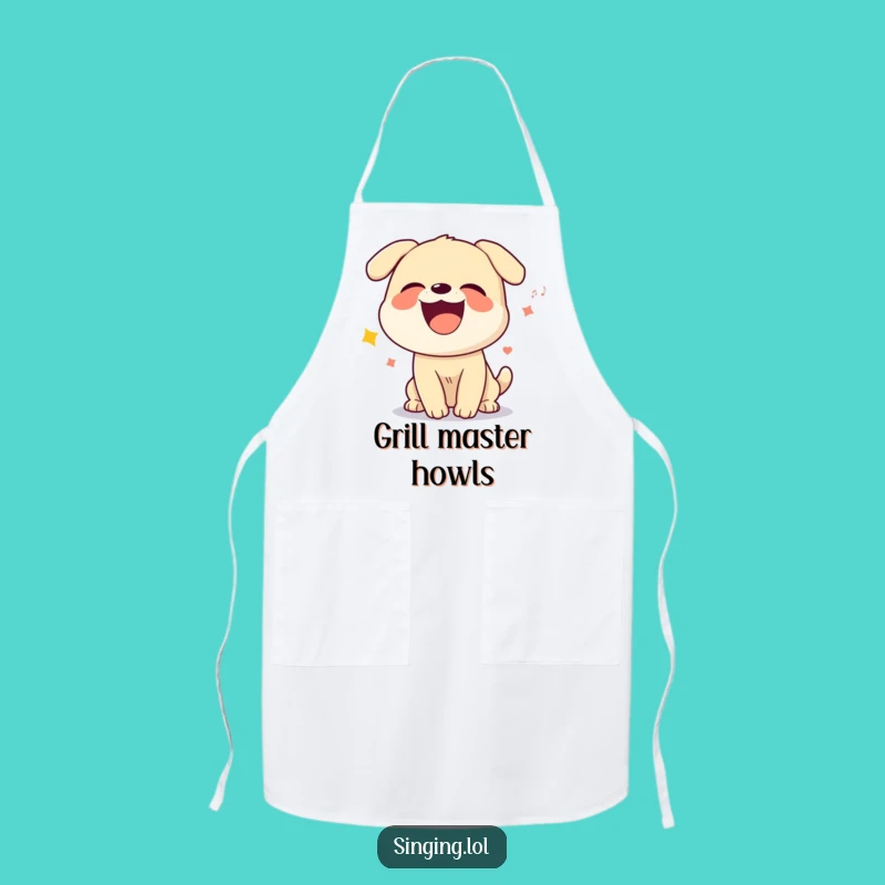 Funny Dog Howling Apron - Kitchen Fun for the Canine Fanatic