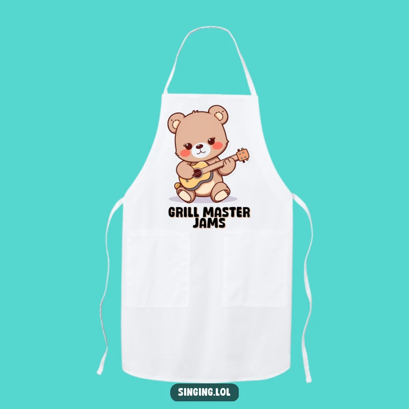 Funny Bear Cub Guitar Apron: Cook to the Beat in Style!