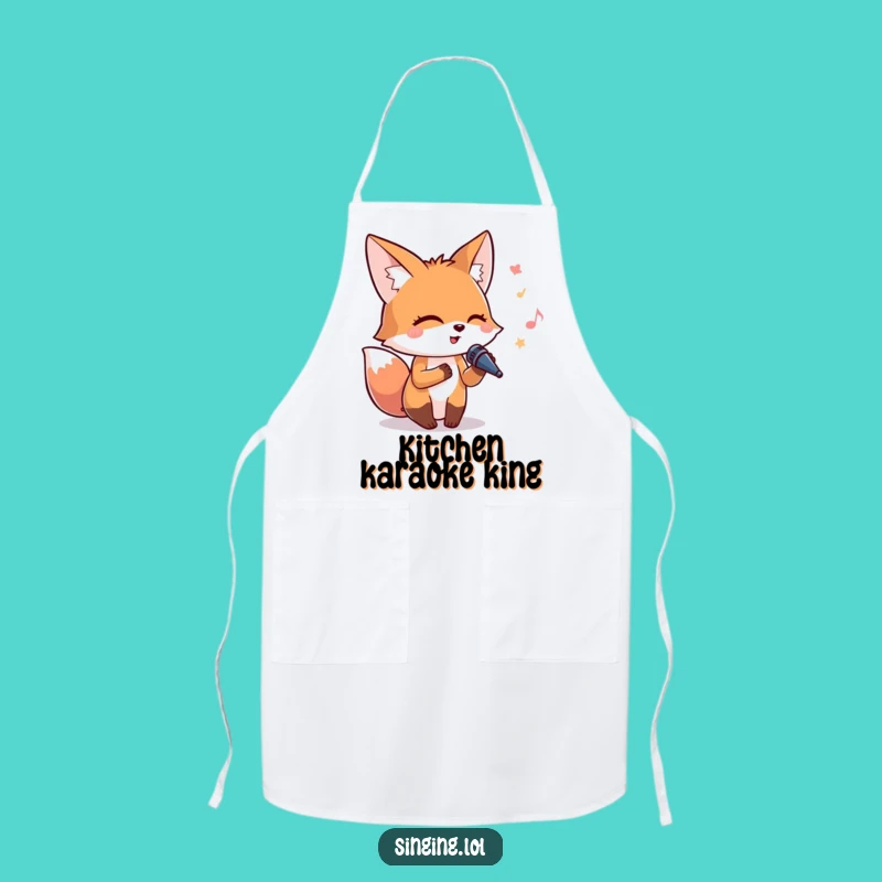 Funny Singing Fox Apron: Cook with Joy, A Hilarious Kitchen Gift for Musicians