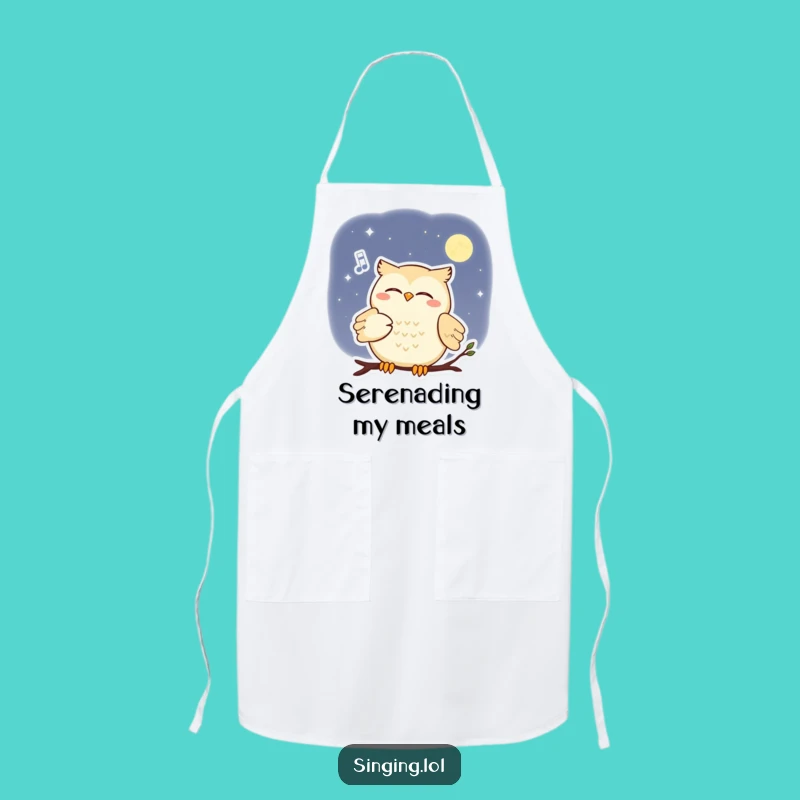 Funny Owl Moon Serenade Apron - Kitchen Nocturne Accessory