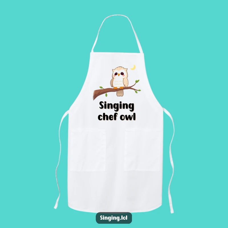 Funny Curious Owl Lullaby Apron - Cook with Peaceful Wisdom