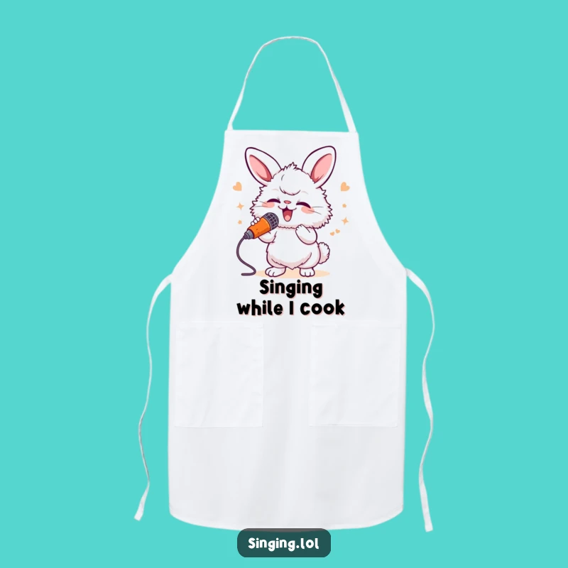 Funny Bunny Singer Apron - Cook and Sing with Joyful Flair