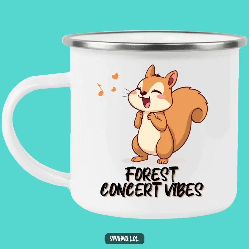 Adventure-Ready Funny Squirrel Singer Camping Mug - Outdoor Melodies