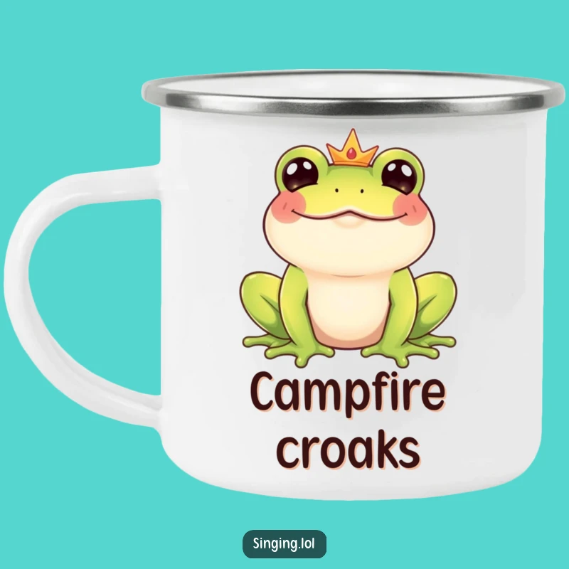 Funny Frog Prince Camping Mug - Giggling Croaker Adventure Cup for Outdoors