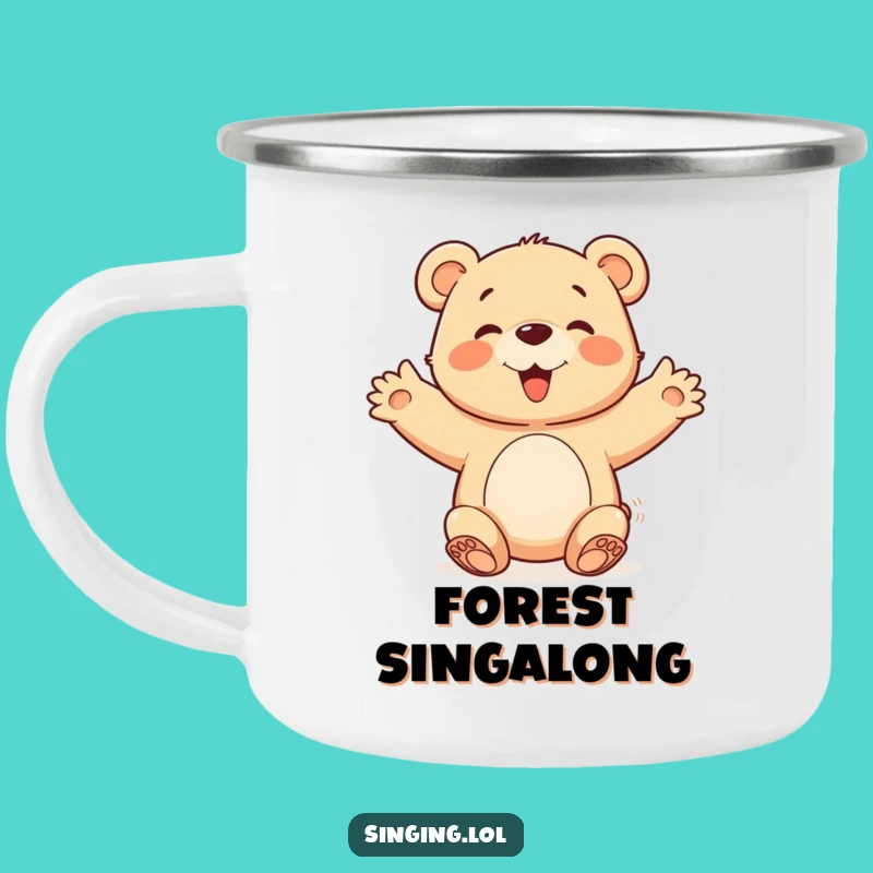 Durable Funny Bear Cub Mug: Chorus Character Cup, Outdoor Joy Gift