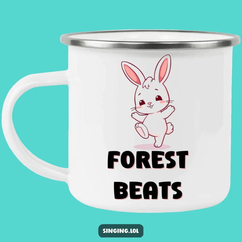 Durable Funny Bunny Tapping Foot Camping Mug - Outdoor Rhythm & Adventure Gift