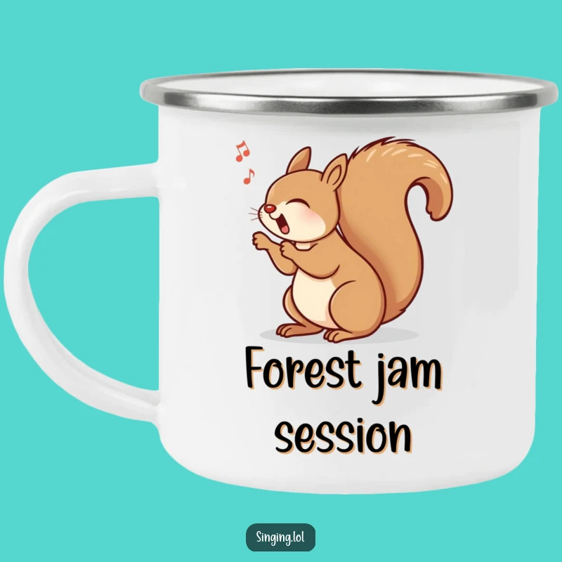 Funny Singing Squirrel Camping Mug: Rhythmic Companion, Fantastic Funny Gift