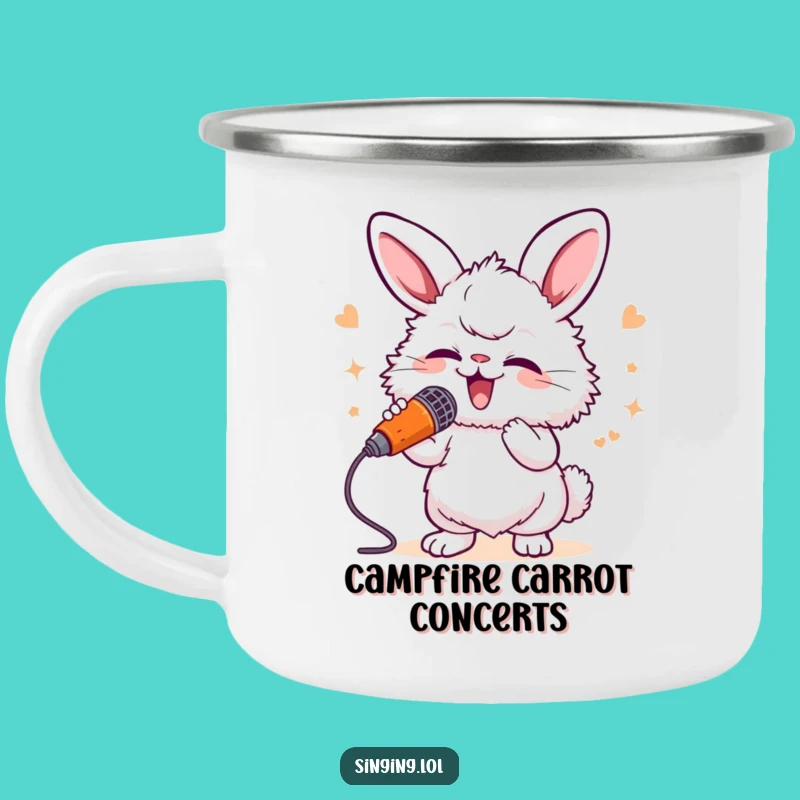 Funny Bunny Singer Camping Mug - Sing Along by the Campfire