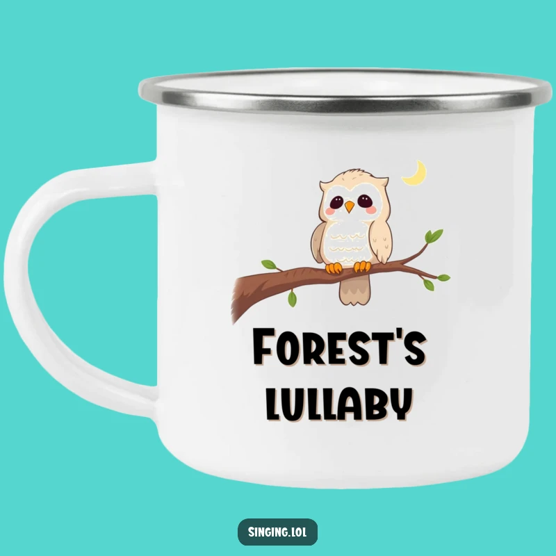 Funny Curious Owl Lullaby Camping Mug - Nighttime Adventures