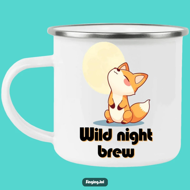 Funny Fox Howling Moon Camping Mug - Adventure Ready, Perfect Humorous Gift