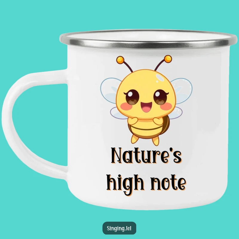 Funny Happy Bee Camping Mug: Campfire Serenade, Durable Funny Gift