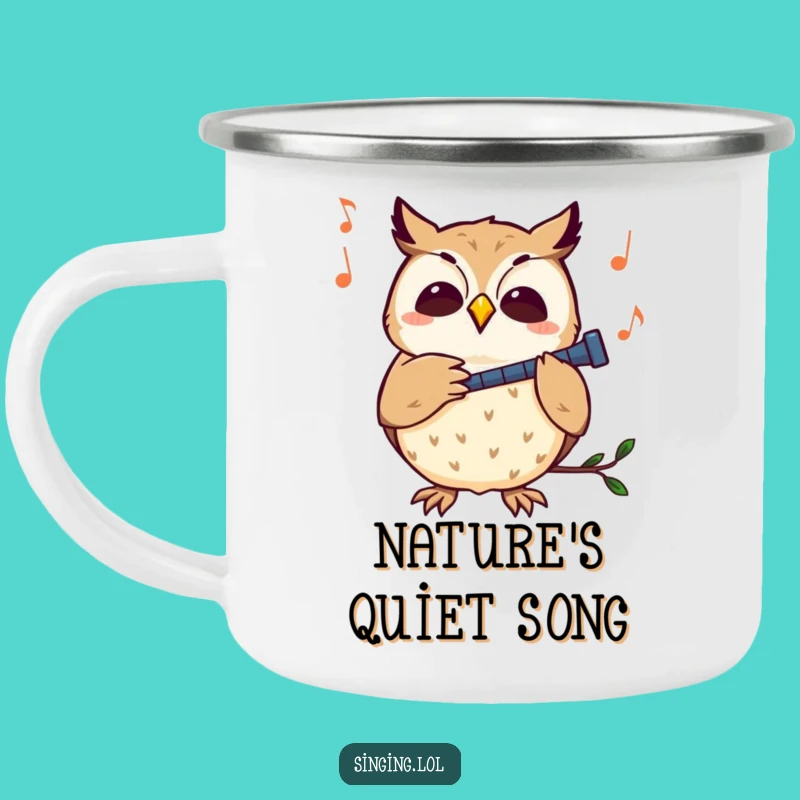 Funny Curious Owl Melody Camping Mug: Tunes for the Trail, Great Funny Gift!