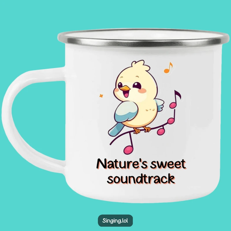 Funny Bird Musician Camping Mug - Sing Along Under the Stars