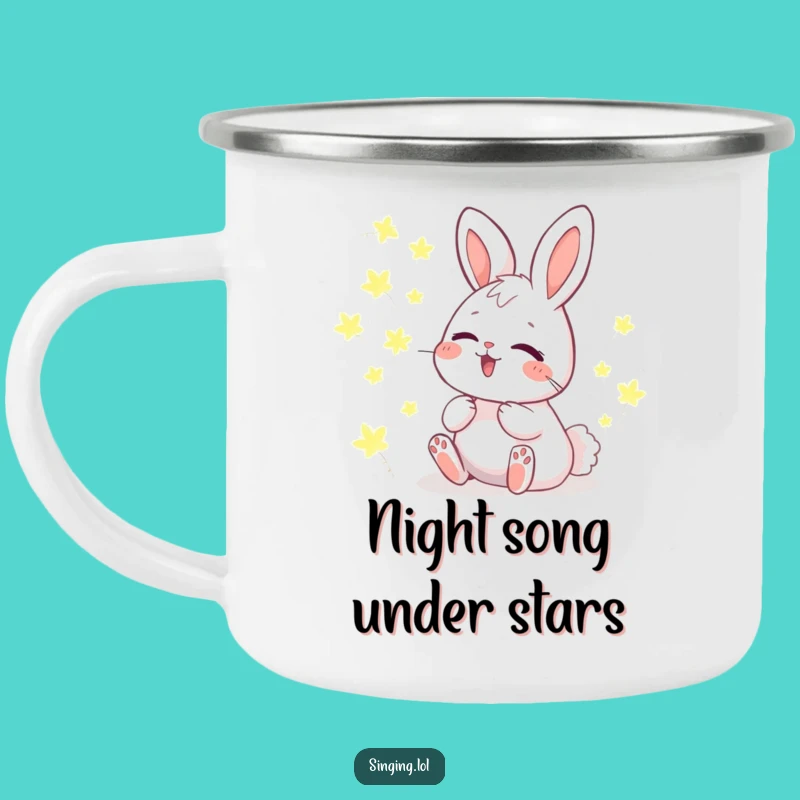 Adventure-Ready Funny Giggling Bunny Camping Mug: Nighttime Magic Outdoors