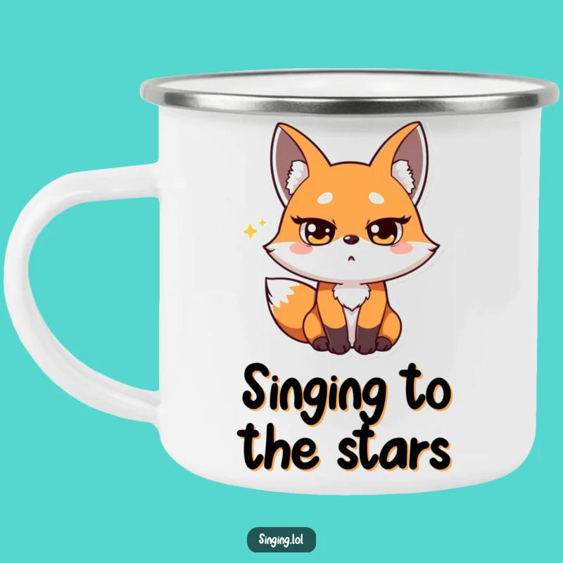 Funny Fox Opera Singer Camping Mug - High Notes by the Fire