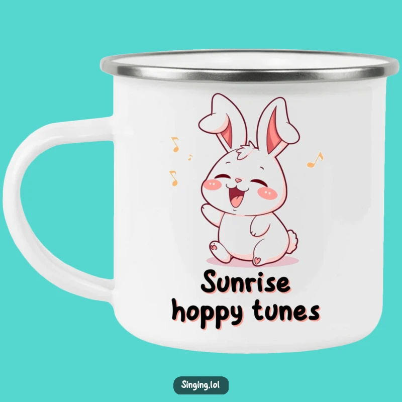 Funny Rabbit Camping Mug: Sing Campfire Songs with a Floppy-Eared Bunny