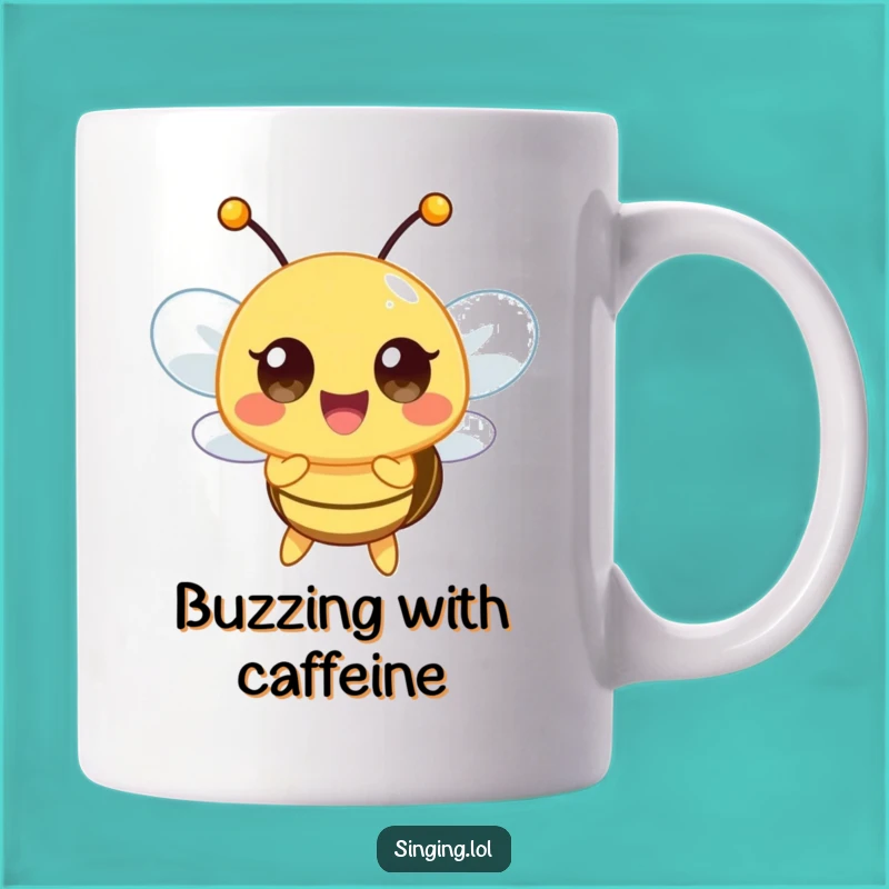 Funny Happy Bee Mug: Musical Buzz, Perfect Funny Gift