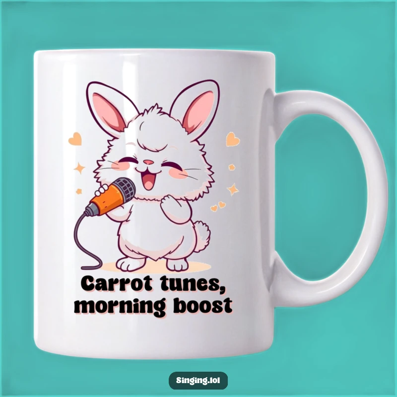 Funny Bunny Singer Mug - Hilarious Carrot Mic Gift for Music Lovers