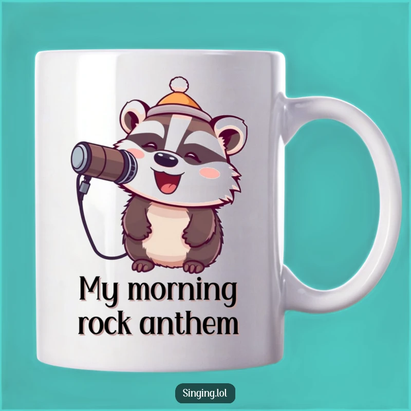 Funny Badger Rockstar Mug: A Hilarious Gift for Music Lovers!