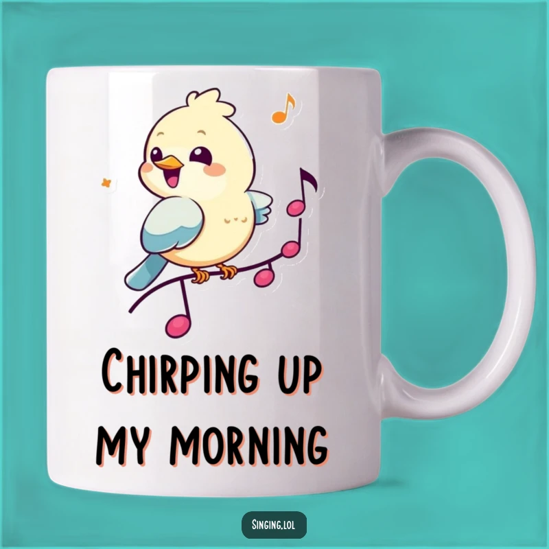 Funny Bird Musician Mug - Cheerful Chirping Melody Gift for Music Lovers