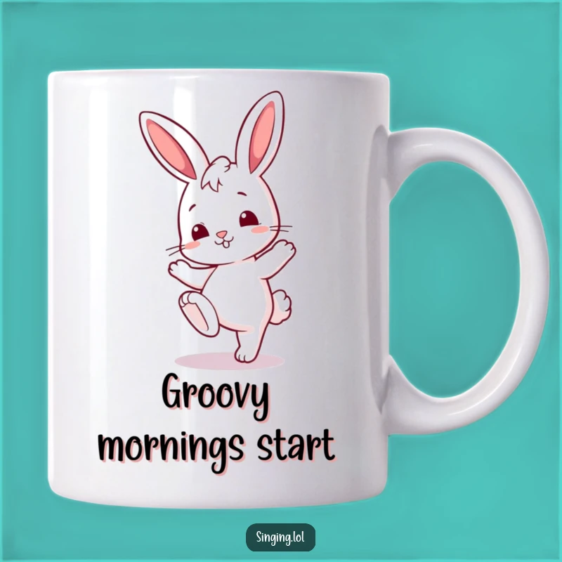 Funny Bunny Tapping Foot - Whimsical Character Mug, Perfect Musical Gift