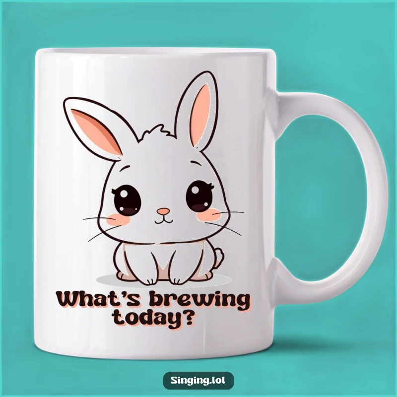 Funny Curious Rabbit Mug: Eavesdropper's Delight, Perfect Funny Gift
