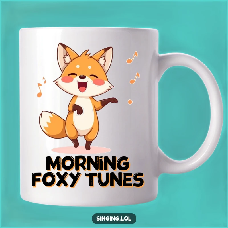 Funny Fox Singing Mug: Hilarious Gift for Playful Dancers and Silly Song Enthusiasts