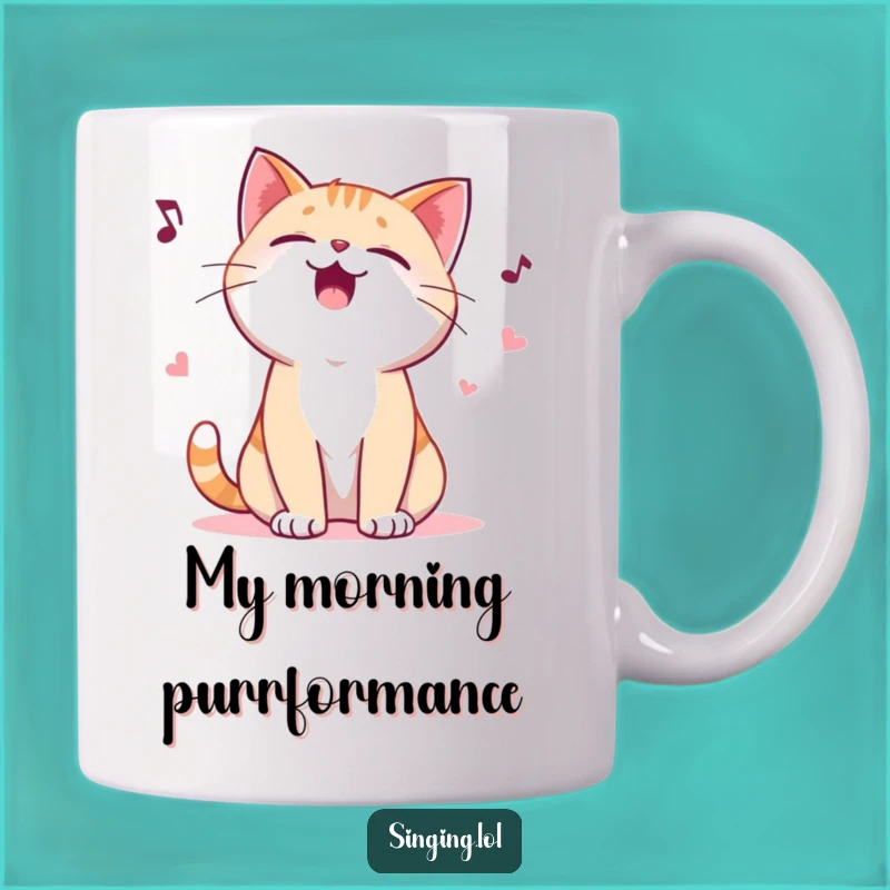 Funny Giggling Cat Yodeling Ballad Mug - Hilarious Cat Lover Gift