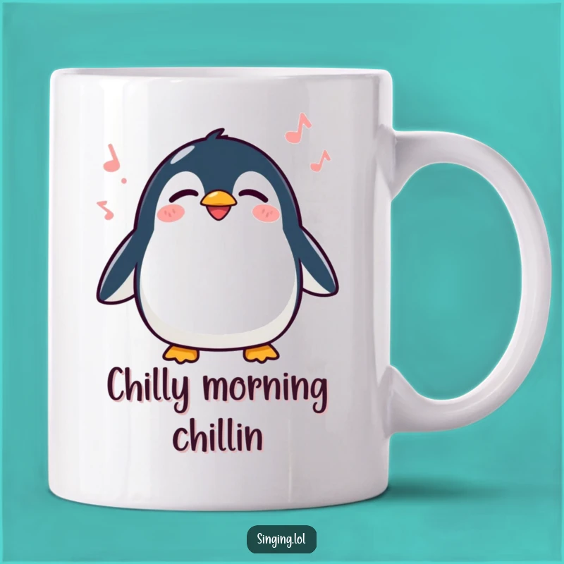 Funny Penguin Singing Mug - Adorable Waddling Bird Gift for Joyful Mornings