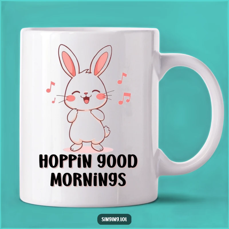 Funny Rabbit Humming Mug - Adorable Cheerful Character Gift for Music Lovers