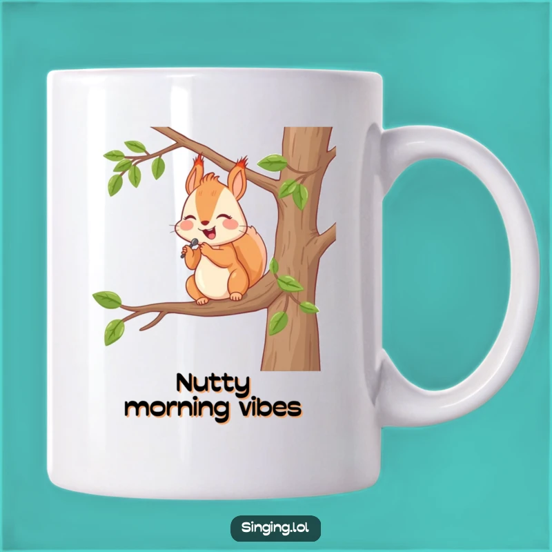 Funny Serenade Squirrel Mug: Happy Animal Mug, Perfect Gift for Nature Lovers