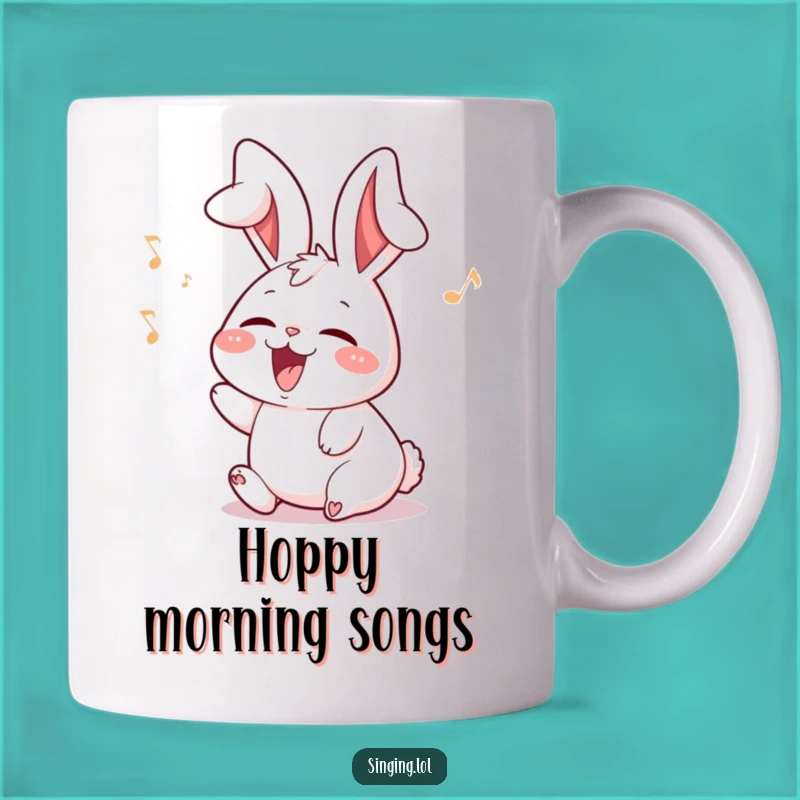 Funny Rabbit Singing Mug: Hilarious Gift for Joyful Singers with Floppy Ears