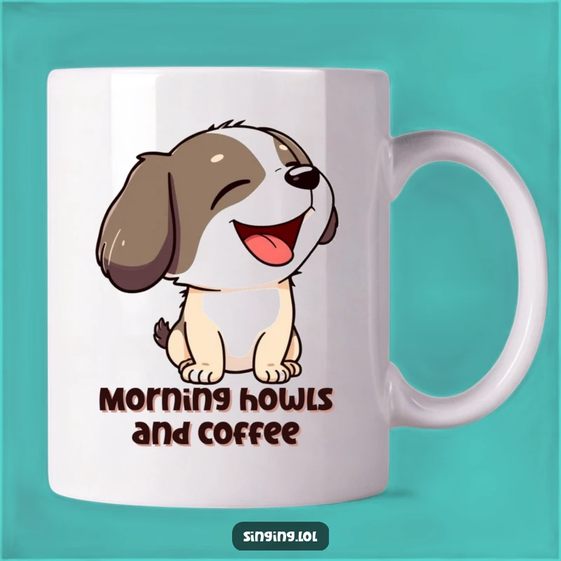 Funny Howling Dog Mug - Joyful Canine Companion, Perfect Dog Lover Funny Gift!