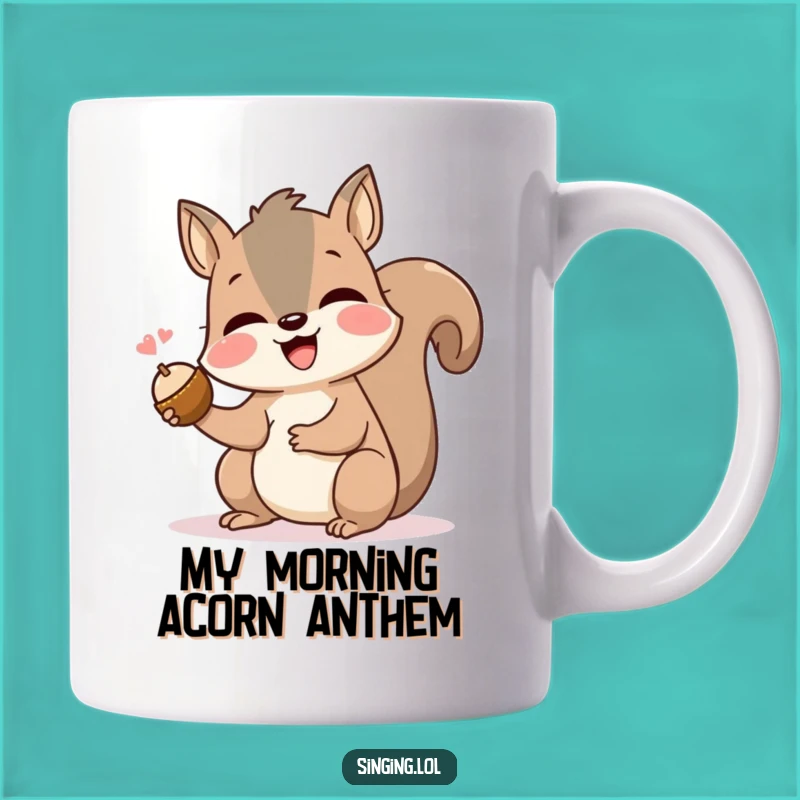 Funny Squirrel Singing Mug: Cheerful Nutty Melody Gift for Music Lovers