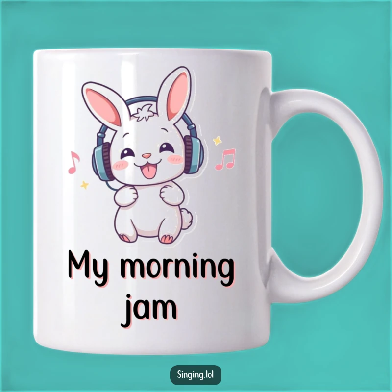 Funny Singing Rabbit Mug - A Hilarious Musician Gift for Rabbit Lovers!